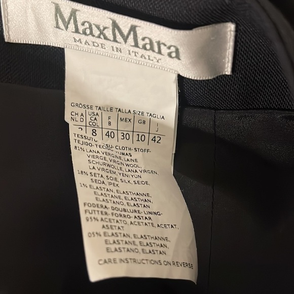 MaxMara Women’s Career Black Wool-Silk Blend Straight Skirt Sz 8 - Picture 5 of 5